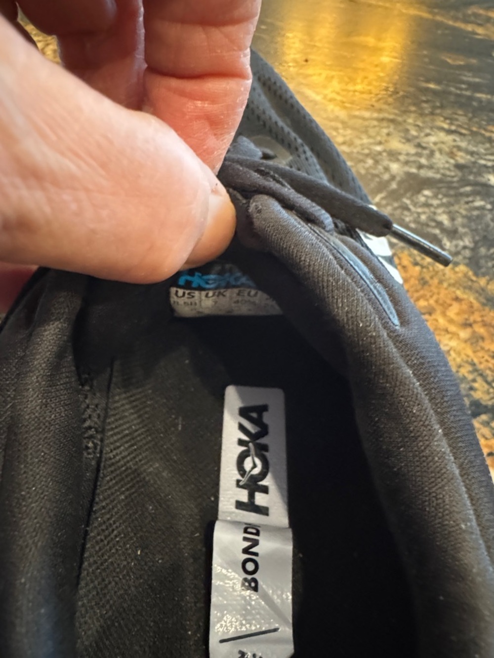 Hoka Bondi 8 Running Shoes - Black with White Sole - Picture 6 of 10